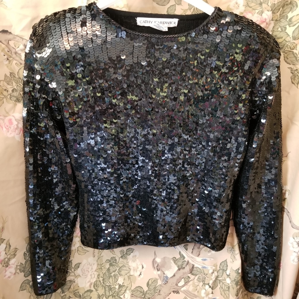 Vintage Cathy Hardwick Sequin Top 🖤